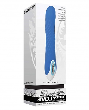 Tidal Wave Silicone Vibrator Rechargeable Waterproof Blue
