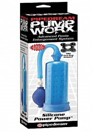 Pump Worx: Silicone Power Pump  - Blue With Cock Ring (115388.0)