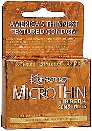 Kimono Microthin Condoms Ribbed Plus Sensi Dots 3 Pack (87718.0)